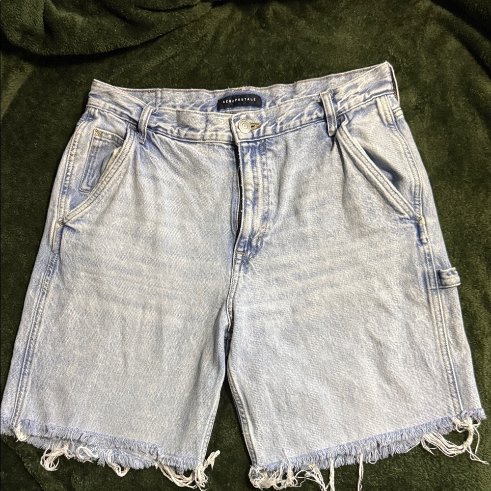 Aeropostale Light Blue Distressed Jean Shorts